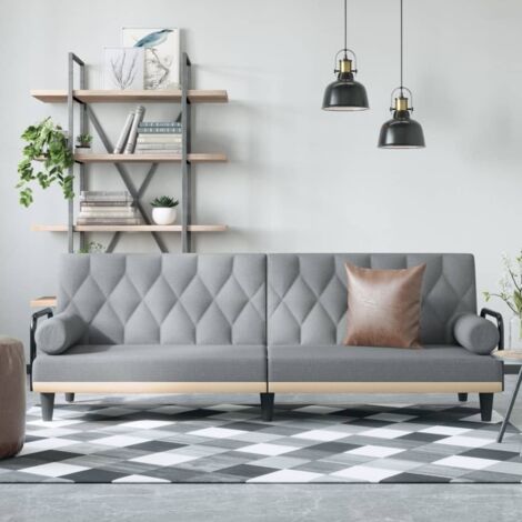 Canapé-lit  Canapé convertible  Fauteuil-lit avec accoudoirs gris clair tissu DRT7855