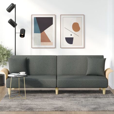Canapé-lit  Canapé convertible  Fauteuil-lit avec accoudoirs gris foncé tissu DRT9075