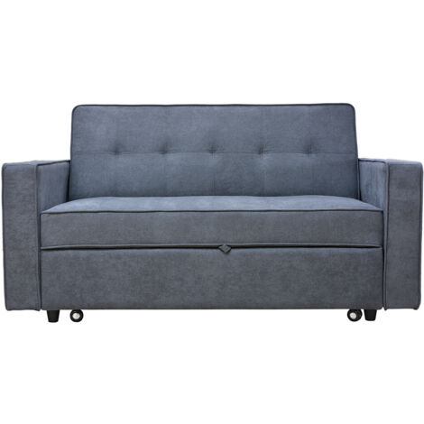Canapé-lit, canapé de salon avec accoudoirs en tissu coloris Gris - Longueur 167 x profondeur 88 x hauteur 93 cm