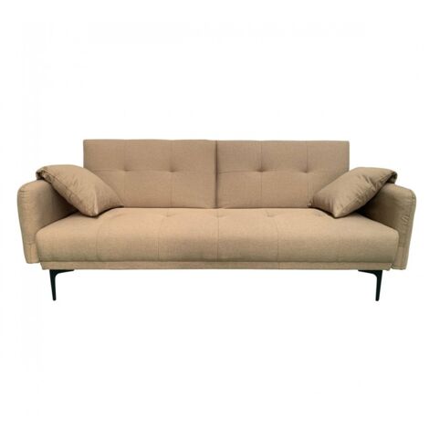 Canapé-lit Clic-Clac (105x200cm) en tissu marron - Longueur 200 x Hauteur 80 x Profondeur 76 cm