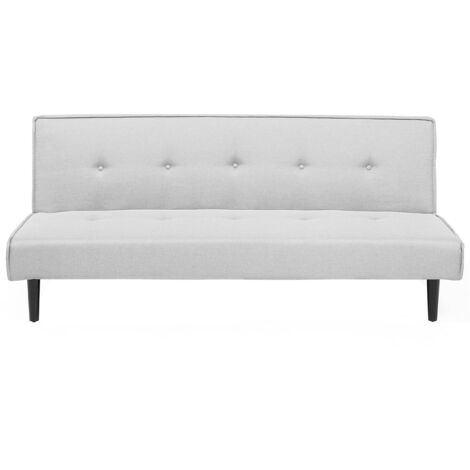 Canapé Lit Clic Clac 3 Places en Tissu Gris Clair pour Salon au Style Scandinave Beliani