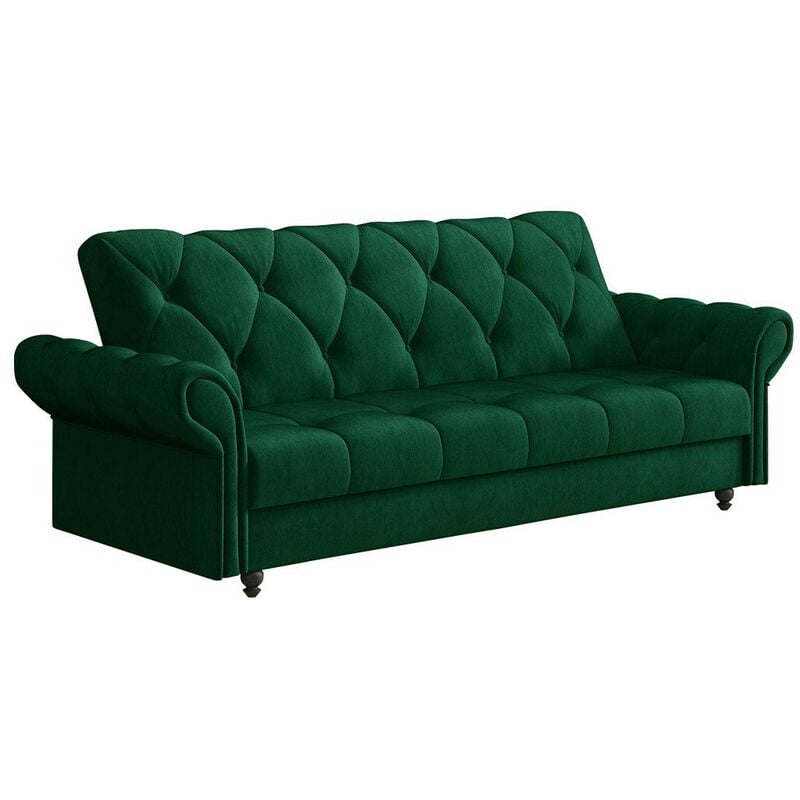 Mobilier1 - Canapé convertible Columbus 209, Kronos 19, Boîte de literie, 0, 90x240x90cm