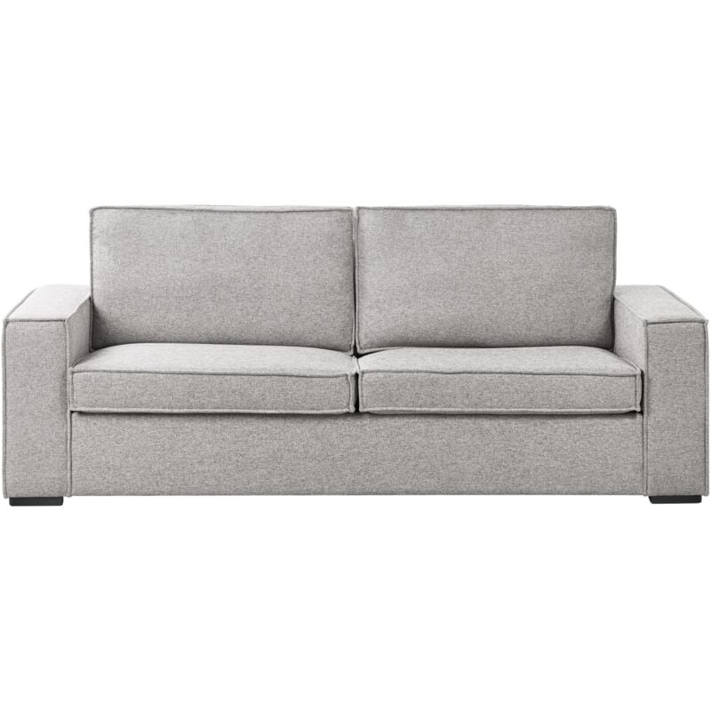 Beliani - Canapé-Lit Convertible avec Matelas 3 Places Gris Vuokatti