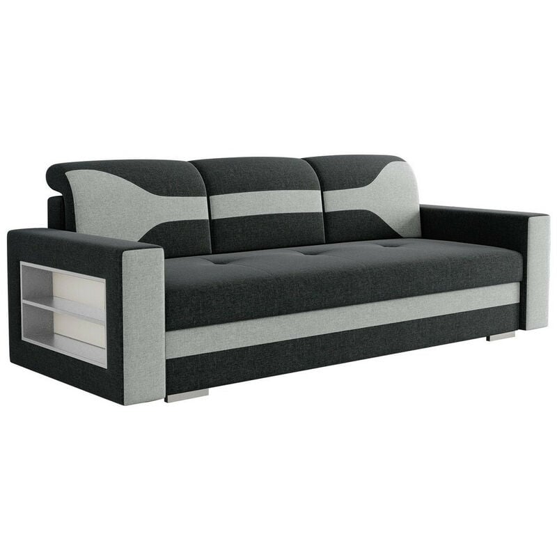 Mobilier1 - Canapé convertible Decatur 106, Twist 23 + Twist 18, Boîte de literie, 0, 88x236x92cm