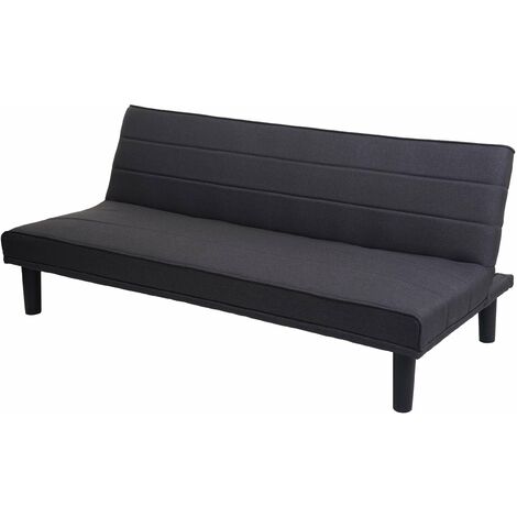 Canapé-lit d'invité convertible fonction couchage tissu gris anthracite 040001621