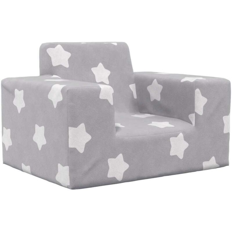 Vidaxl - Canapé pour enfants Gris clair avec étoiles Peluche douce