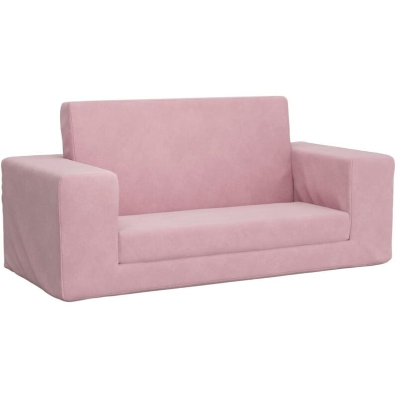 Vidaxl - Canapé-lit pour enfants 2 places rose peluche douce
