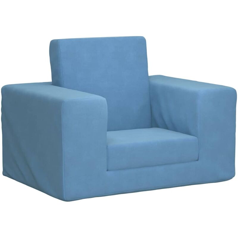 Canapé-lit pour enfants Bleu Peluche douce Vidaxl