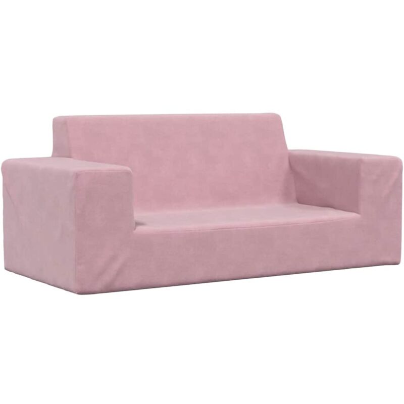 Canapé pour enfants à 2 places Rose Peluche douce vidaXL