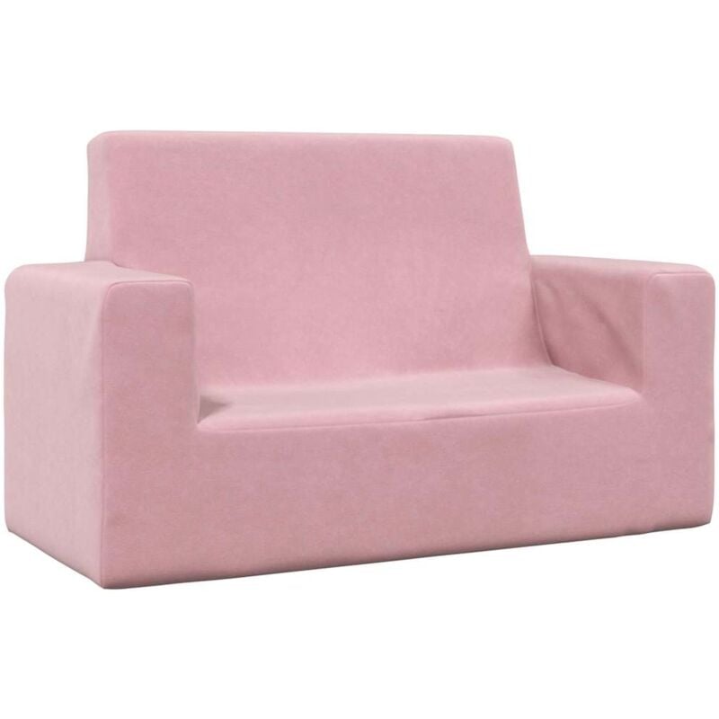Vidaxl - Canapé pour enfants à 2 places Rose Peluche douce