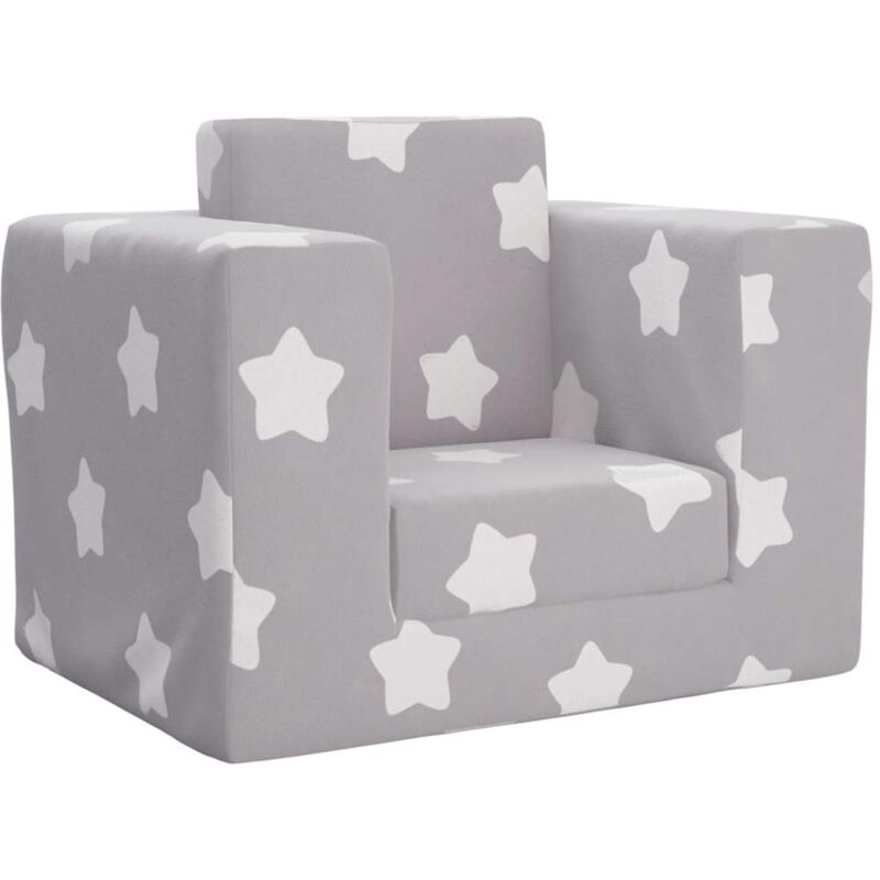 Canapé-lit pour enfants Gris clair avec étoiles Peluche douce Vidaxl