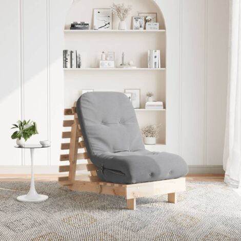 Canapé-lit futon avec matelas 60x206x11 cm bois massif de pin vidaXL