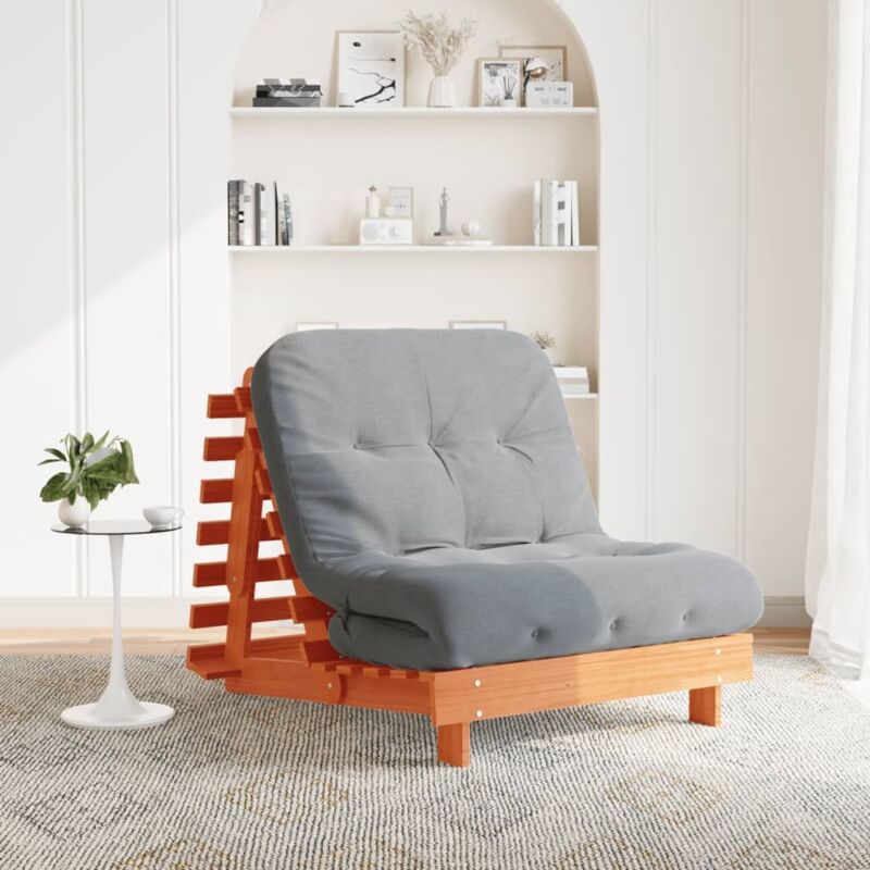Vidaxl - Canapé-lit futon avec matelas 80x206x11 cm bois massif de pin