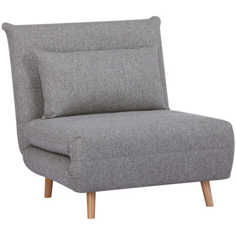 Canapé-lit gris 2 places – Dimensions L 192,5 x H 82 x P 87,5 cm – Hauteur d'assise 60 cm – Conception durable et élégante – House Nordic