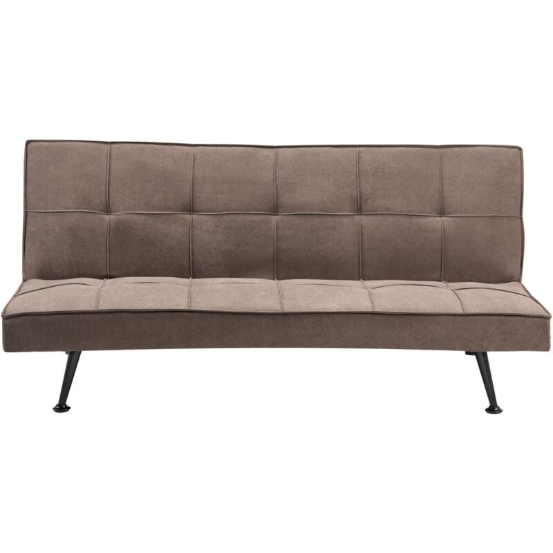 Beliani - Canapé-lit Moderne Sans Accoudoirs Inclinable Convertible Tissu Marron Hasle