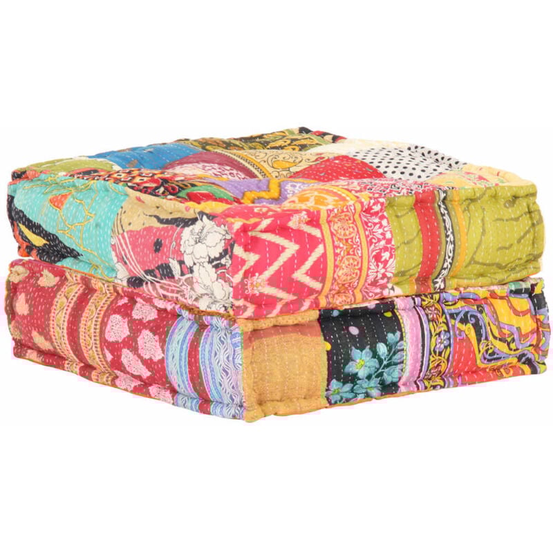 Pouf 60x70x36 cm Patchwork Tissu