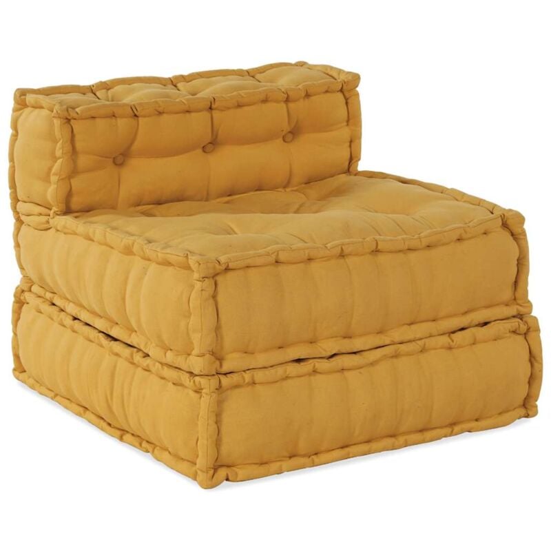 Pouf modulaire jaune 70x70x54 tissu Vidaxl