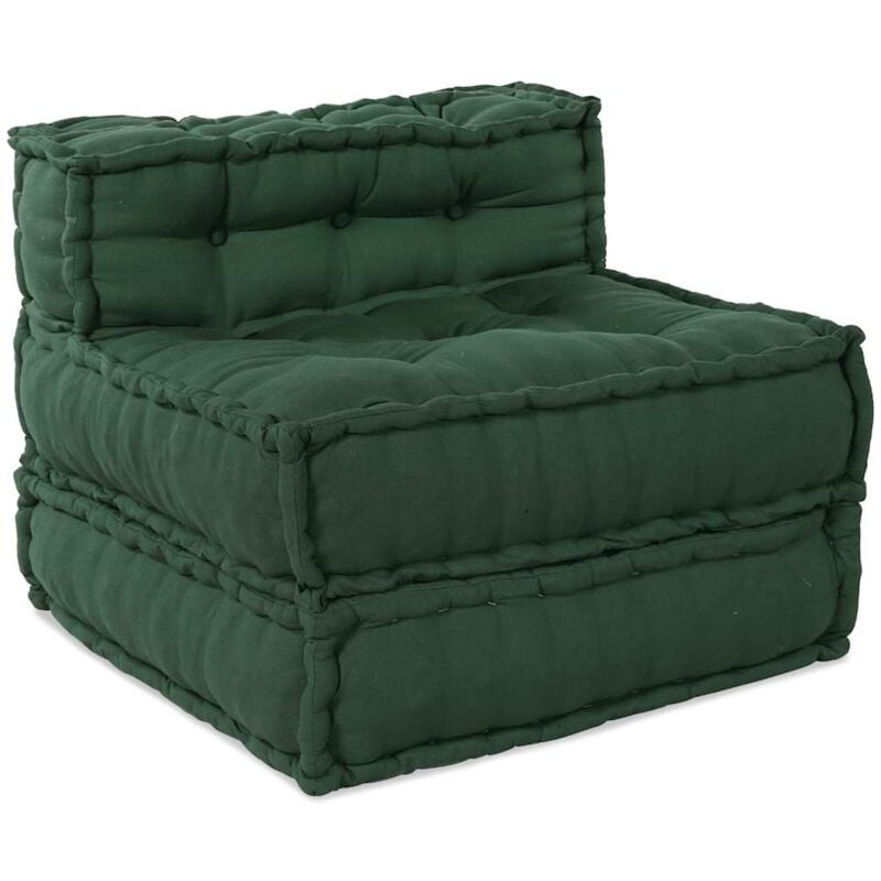 Pouf modulaire vert 70x70x54 tissu Vidaxl