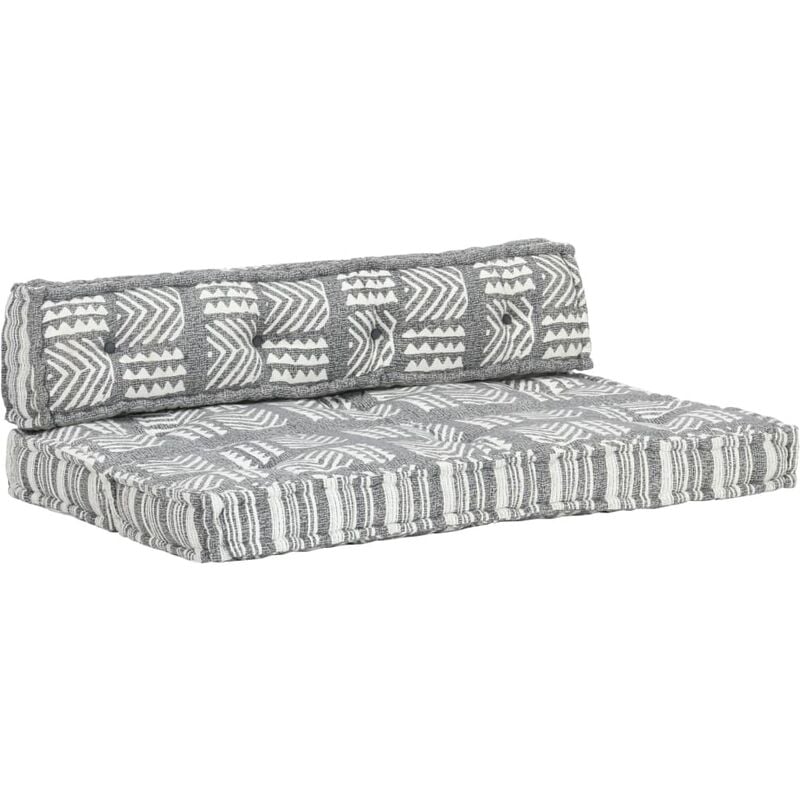Coussin de canapé palette Gris Tissu Patchwork Vidaxl