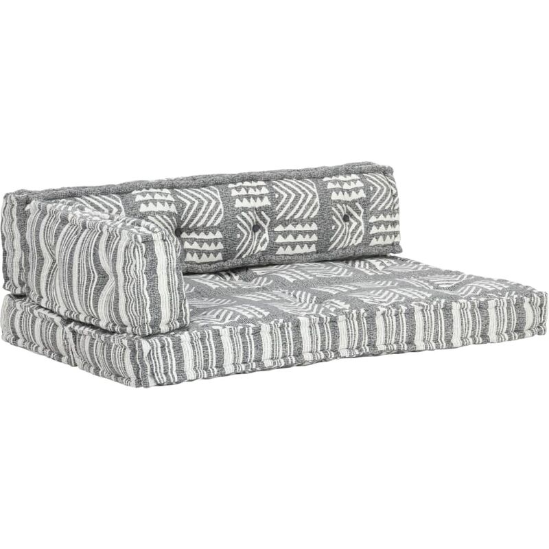 Coussin de canapé palette Gris Tissu Patchwork Vidaxl