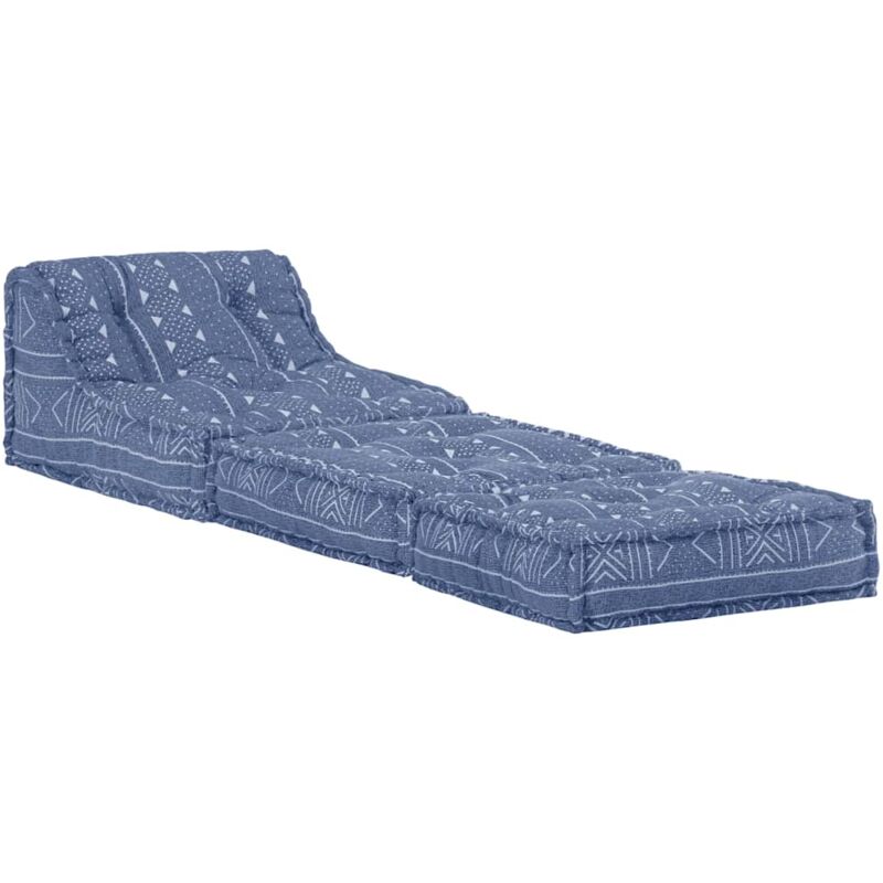 Pouf modulaire Indigo Tissu - Vidaxl