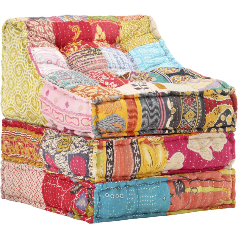 Pouf modulaire Patchwork Tissu Vidaxl