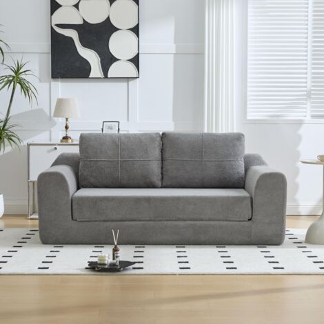 Canapé-lit pliant compact, canapé-lit avec coussins, canapé de sol/canapé pliant moderne, matelas pliant pour salon – gris foncé, dimensions : 179 × 95 × 79 cm