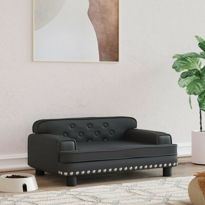 Canapé Lit pour chien. Sofa noir 70 x 45 x 30 cm similicuir. Luxueux & Confortable - Noir