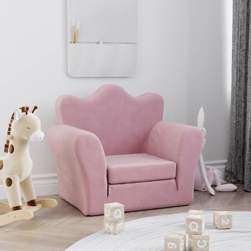 Vidaxl - Canapé-lit pour enfants rose peluche douce