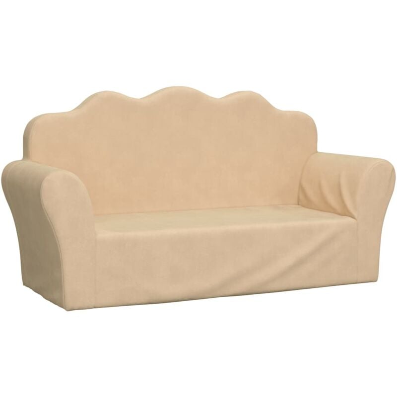Vidaxl - Canapé pour enfants 2 places crème peluche douce