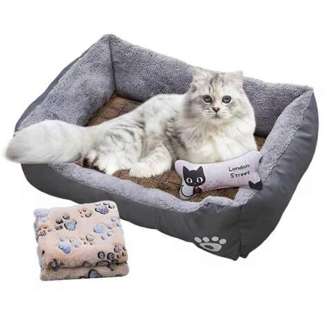 Canapé-lit rectangulaire moelleux pour chat et chien