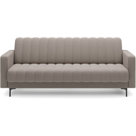 Canapé lit ROMY – Design moderne avec coffre de rangement intégré-Taupe