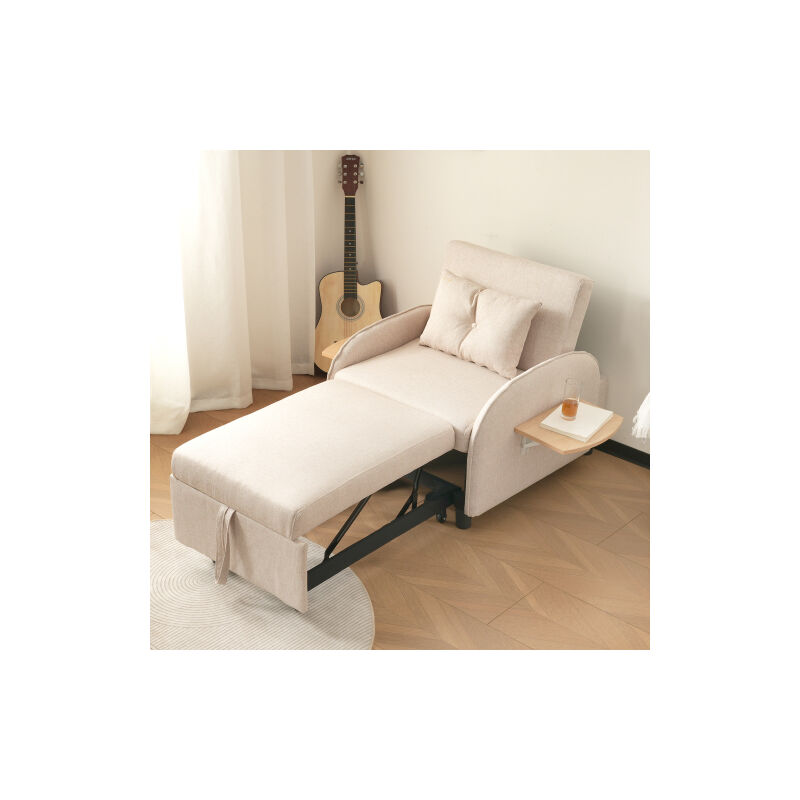 Canapé - lit simple gigogne multifonctionnel - avec fonction lit, transat et fauteuil, canapé - lit triple réglable, idéal pour les petits espaces,