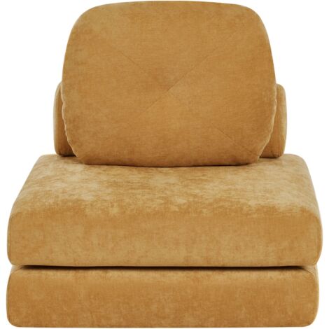 Canapé-lit Simple Moderne Minimaliste en Tissu avec Coussins Jaune Moutarde Olden