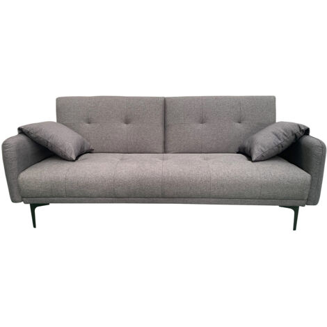 Canapé-lit Sofa Clic-Clac (105x200cm) en tissu gris - Longueur 200 x Hauteur 80 x Profondeur 76 cm