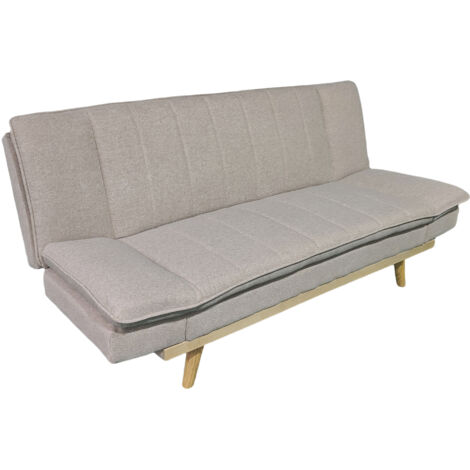 Canapé-lit XL canapé convertible rembourré en Tissu beige - Longueur 189 x Largeur 89 x Hauteur 91 cm