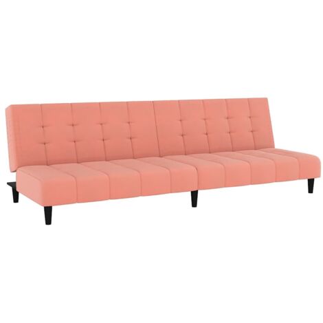 Canapé-lit，Canapé convertible à 2 places rose velours CFW49670