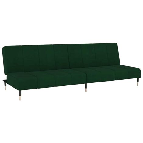 Canapé-lit，Canapé convertible à 2 places vert foncé velours CFW89704