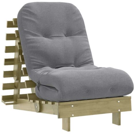 Canapé-lit，Canapé convertible futon avec matelas 60x206x11 cm bois de pin imprégné CFW16546