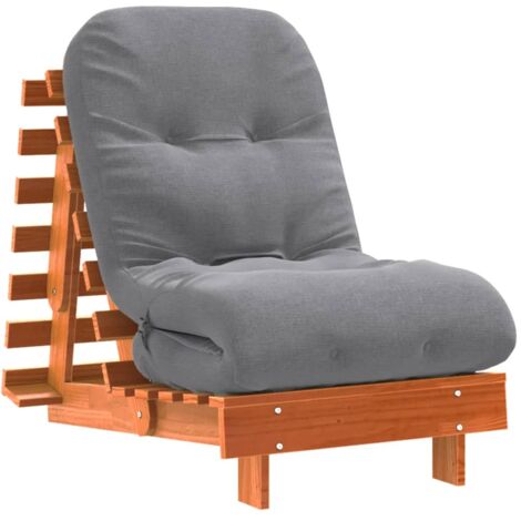 Canapé-lit，Canapé convertible futon avec matelas 60x206x11 cm bois massif de pin CFW59410