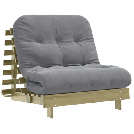 Canapé-lit，Canapé convertible futon avec matelas 80x206x11 cm bois de pin imprégné CFW91854