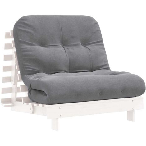 Canapé-lit，Canapé convertible futon avec matelas 90x206x11 cm bois massif de pin CFW41665