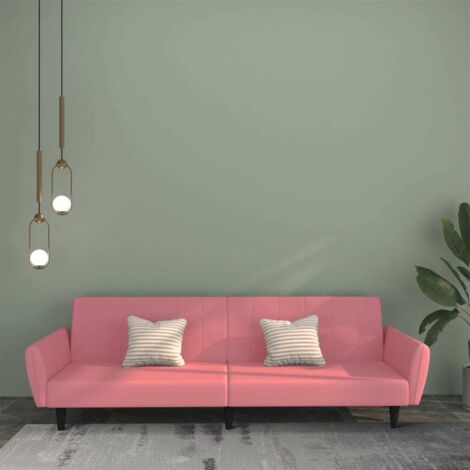 Canapé-Lit,Lit de jour,Lit de repos à 2 places rose velours 206025