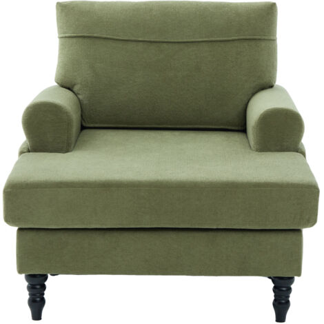 Canapé lounge chair single sofa confortable Chenille Olive Green 125.50x97.00x86.00 ZIPSOFA Canapé