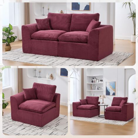Canapé minimaliste moderne en tissu, canapé deux places pour salon, fauteuil doux et confortable avec coussins, canapé décontracté de style nordique,
