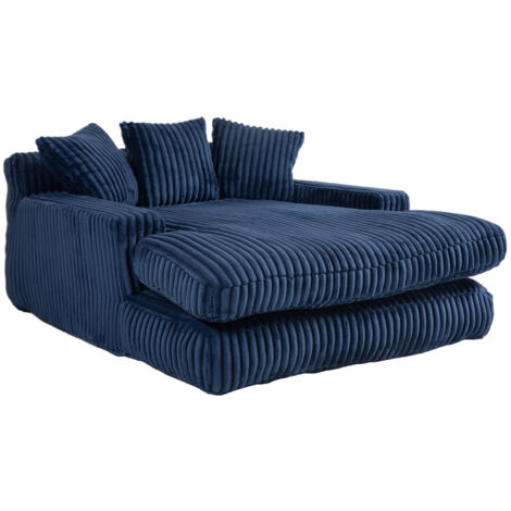 Canapé Modern Cord Sofa Bed Cloud Couch confortable Corduroy bleu marine 125x155x63cm ZIPSOFA