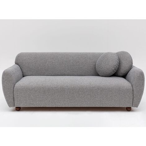 Canapé moderne 3 places tissu gris clair Kelly 223cm