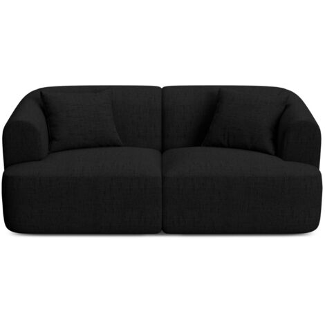 Canapé modulable 2 places en tissu structurel noir