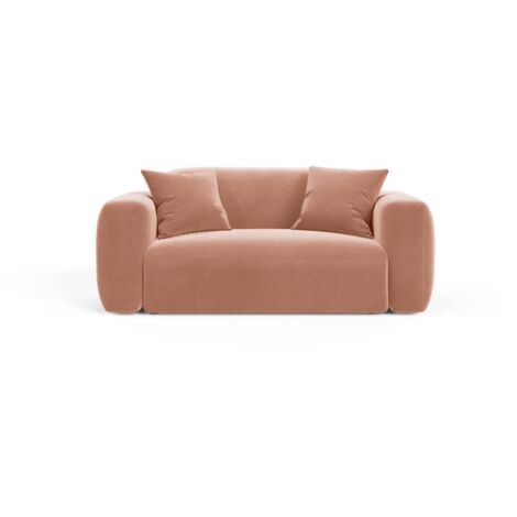 Canapé modulable 2 places en velours rose