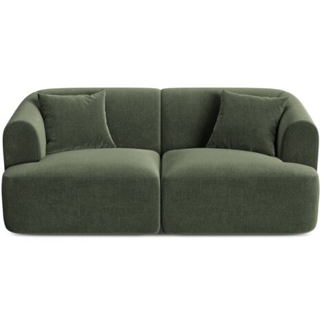 Canapé modulable 2 places en velours vert